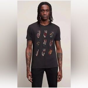 John Varvatos Black Graphic Short Sleeve Tee